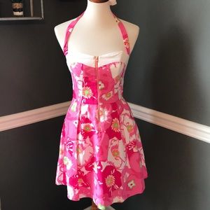 Lilly Pulitzer pink floral dress size 4